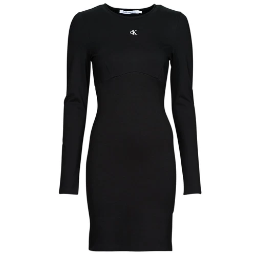 Calvin Klein Jeans - RIB MIXED MILANO LS DRESS