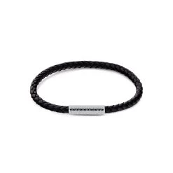 Calvin Klein Black Leather Bracelet CJ35000101 (Length: 21.00 Cm)