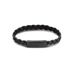Calvin Klein Black Leather Bracelet CJ35000129 (Length: 21.00 Cm)