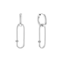 Calvin Klein Silver Coloured Drop Earrings With Crystals CJ35000181