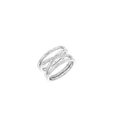 Calvin Klein Silver Coloured Ring With Crystals CJ35000203