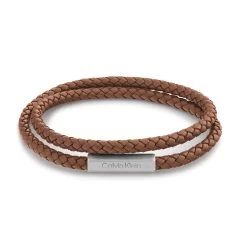 Calvin Klein Brown Leather Bracelet CJ35000210