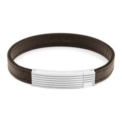 Calvin Klein Brown Leather Bracelet CJ35000268