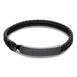 Calvin Klein Zwarte Leren Armband CJ35000406