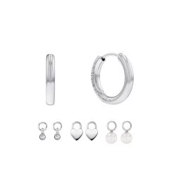 Calvin Klein Silver Coloured Hoop Earrings Set CJ35700001