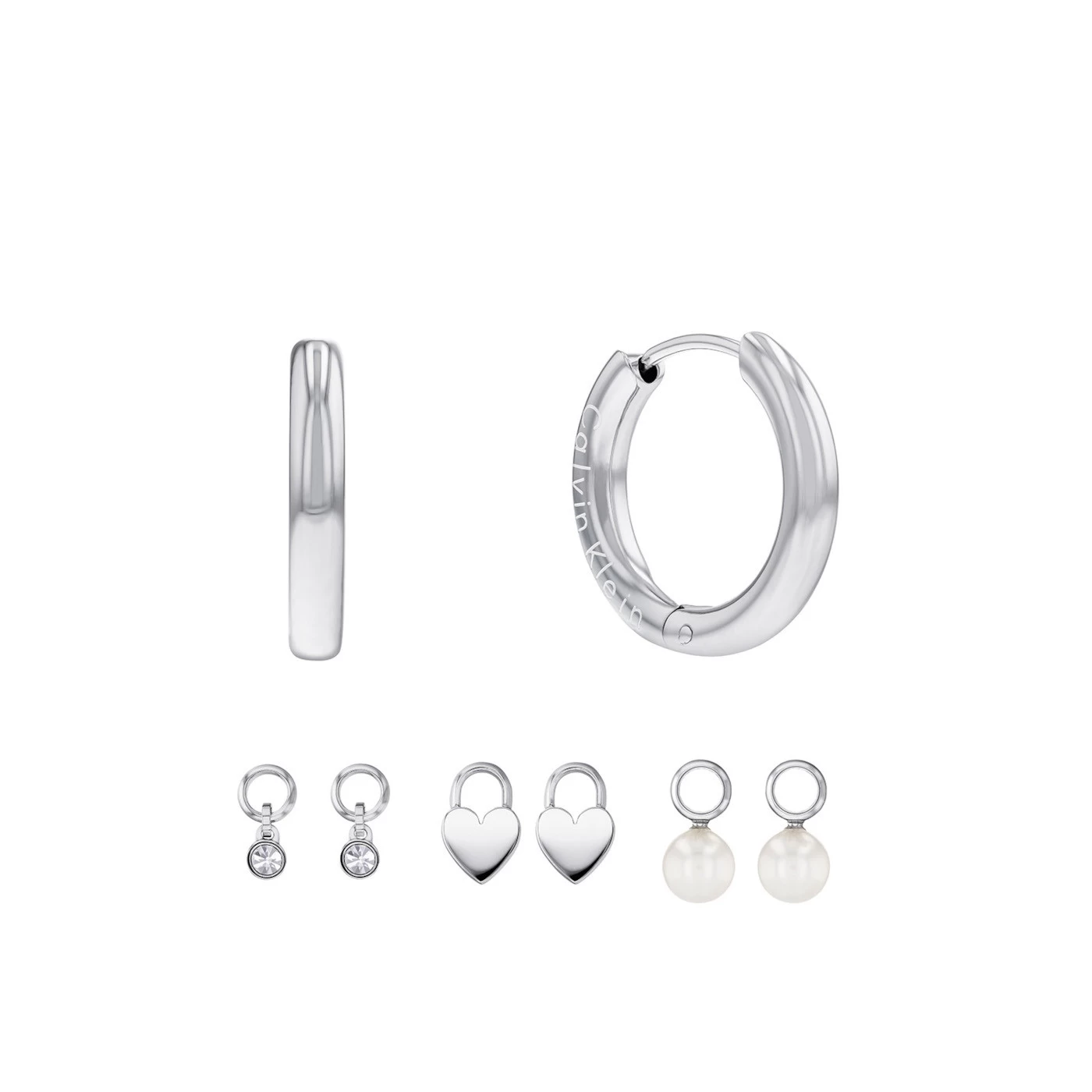 Calvin Klein Silver Coloured Hoop Earrings Set CJ35700001