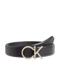 Calvin Klein Re-Lock Zwarte Leren Riem K60K610413BAX